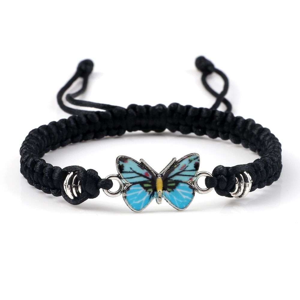 Bracelet Papillon Bleu Tissu