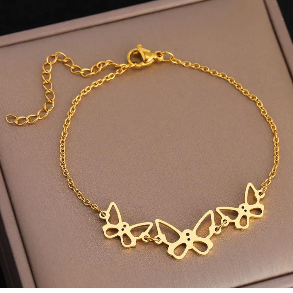 bracelet papillon chaine