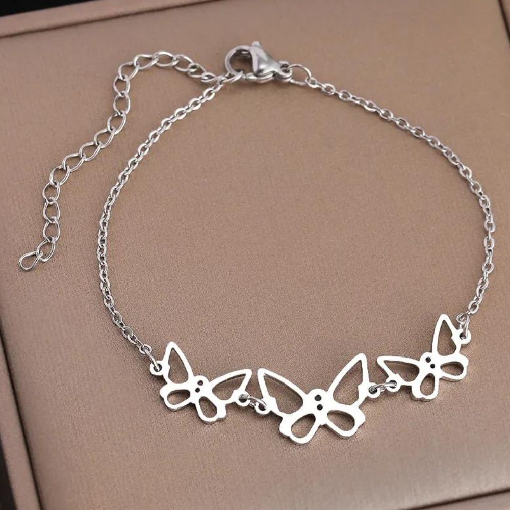 bracelet papillon chaine