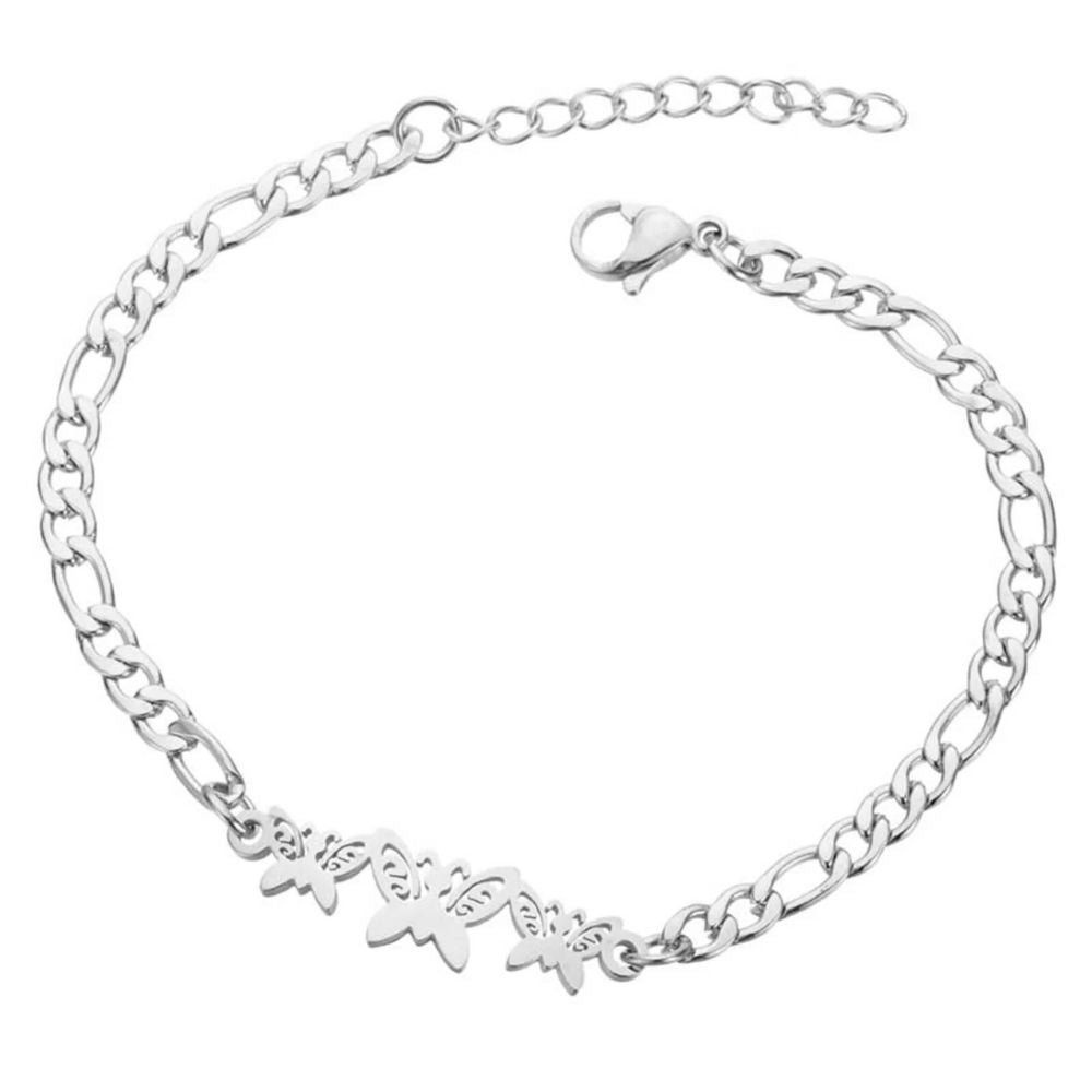 Bracelet Papillon Gourmette argent