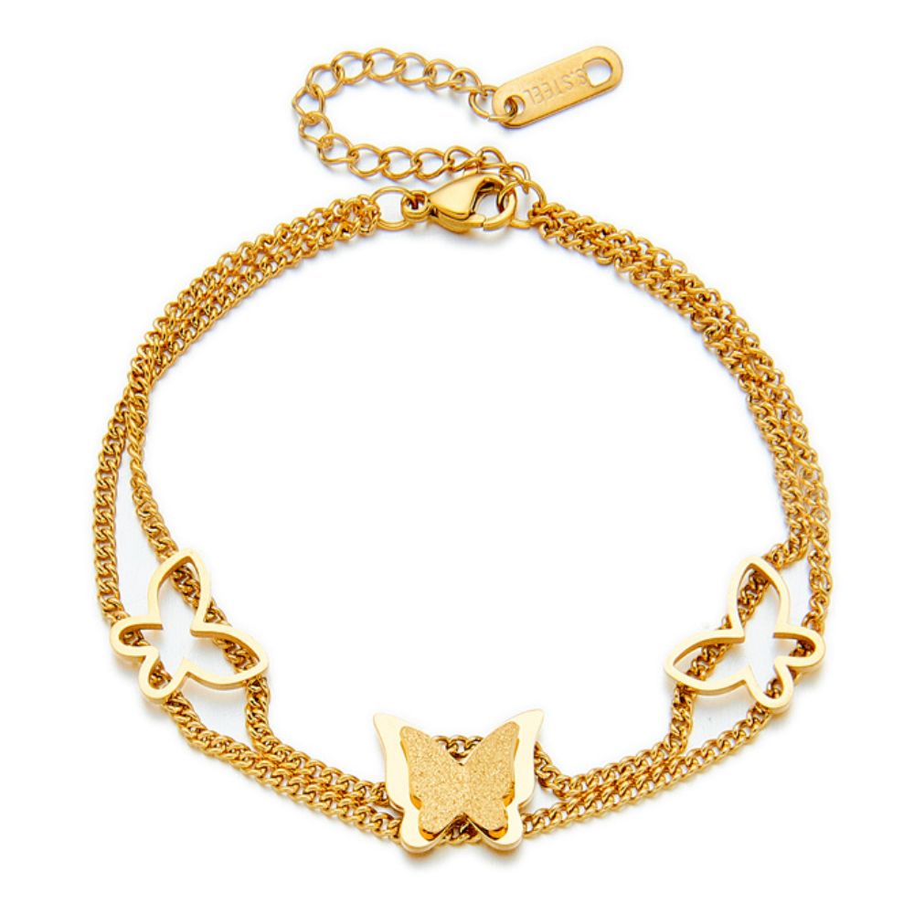 Bracelet Papillon Or Jaune