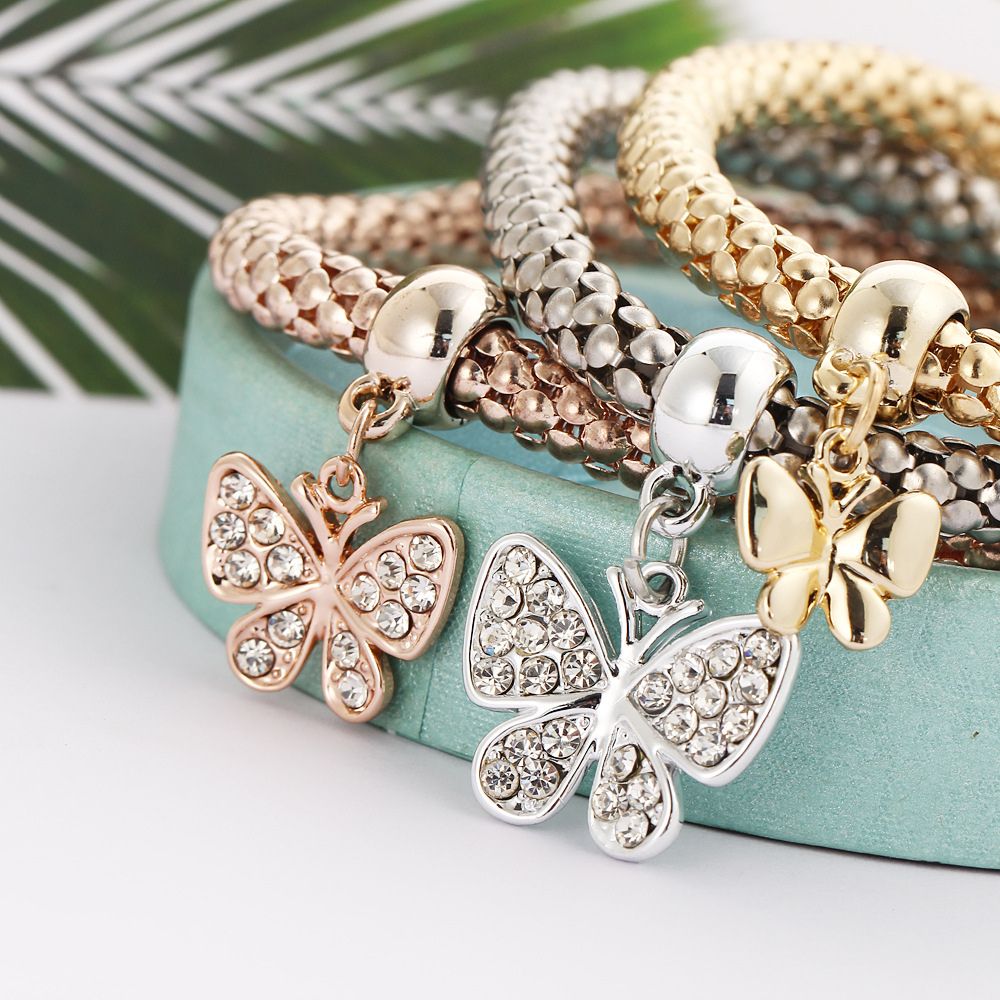 Bracelet avec Papillon Strass
