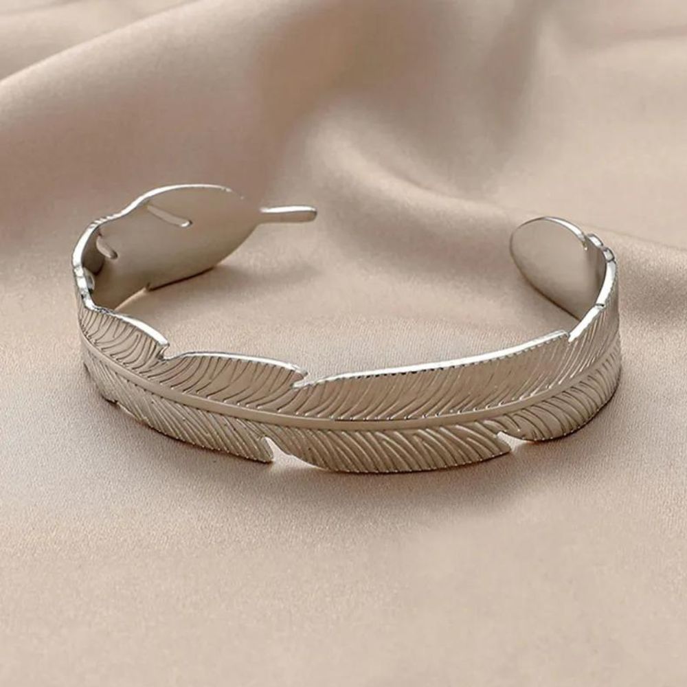 Bracelet Plume Argent