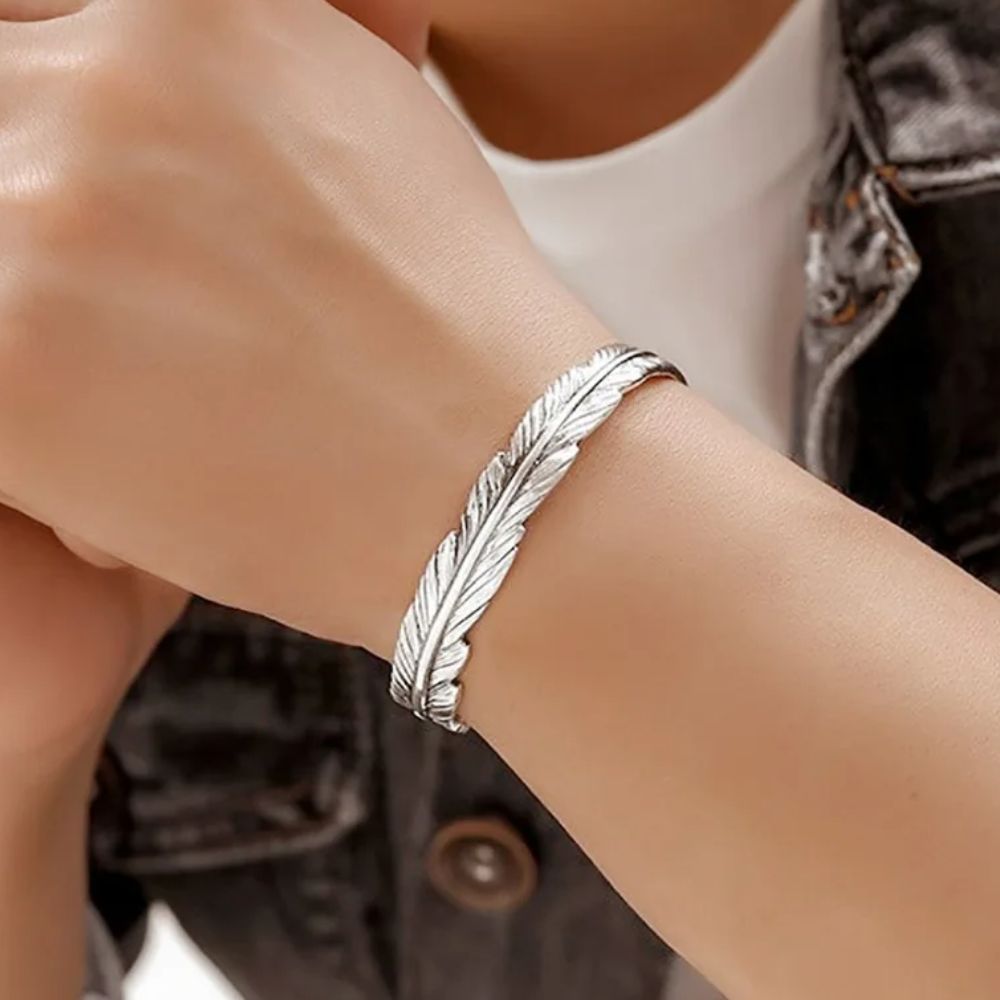 Bracelet Plume Création Argent
