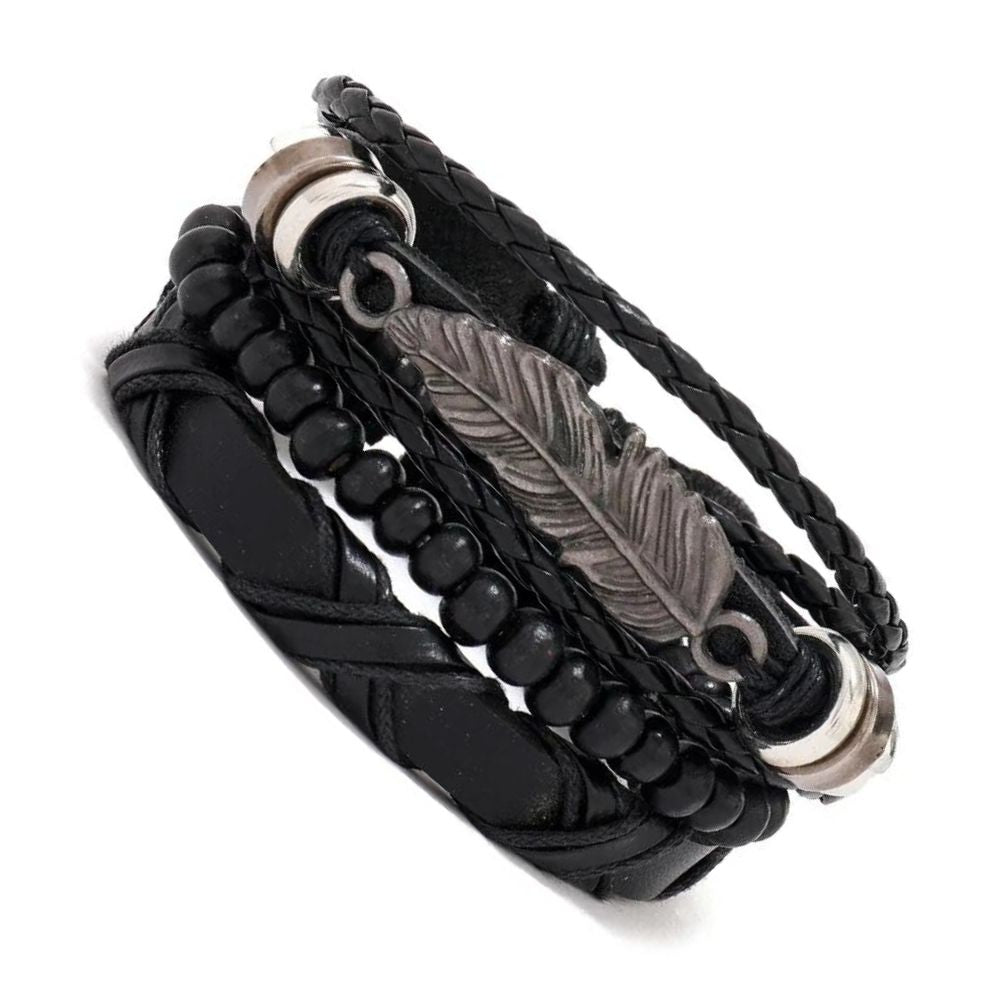 Bracelet Plume Cuir