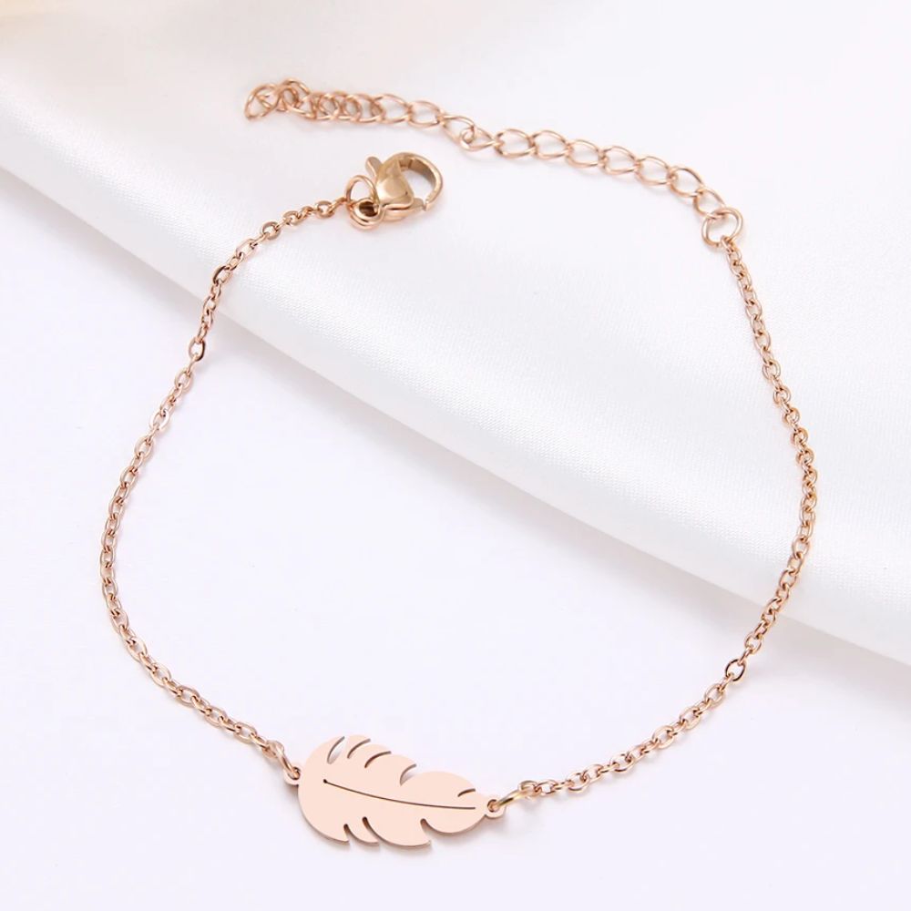 Bracelet Plume Or Rose