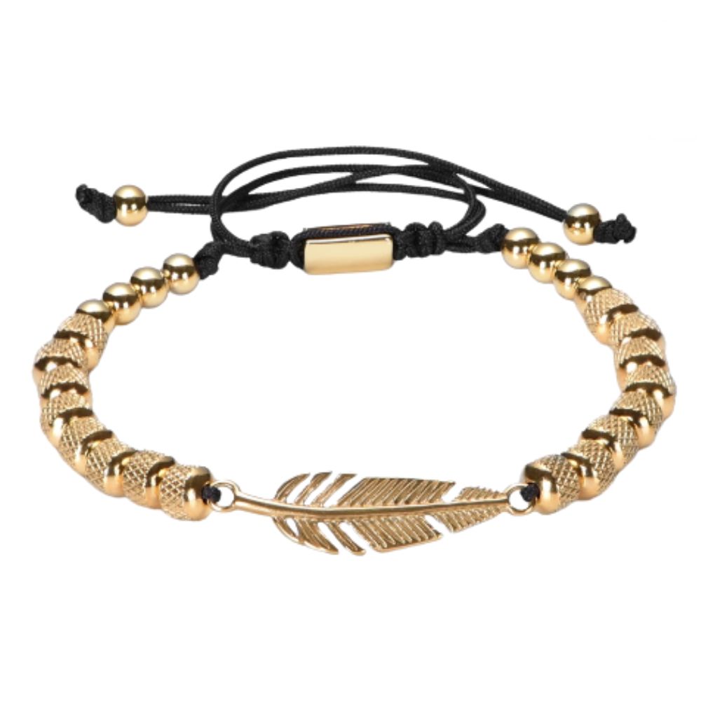 Bracelet Plume Perle Homme