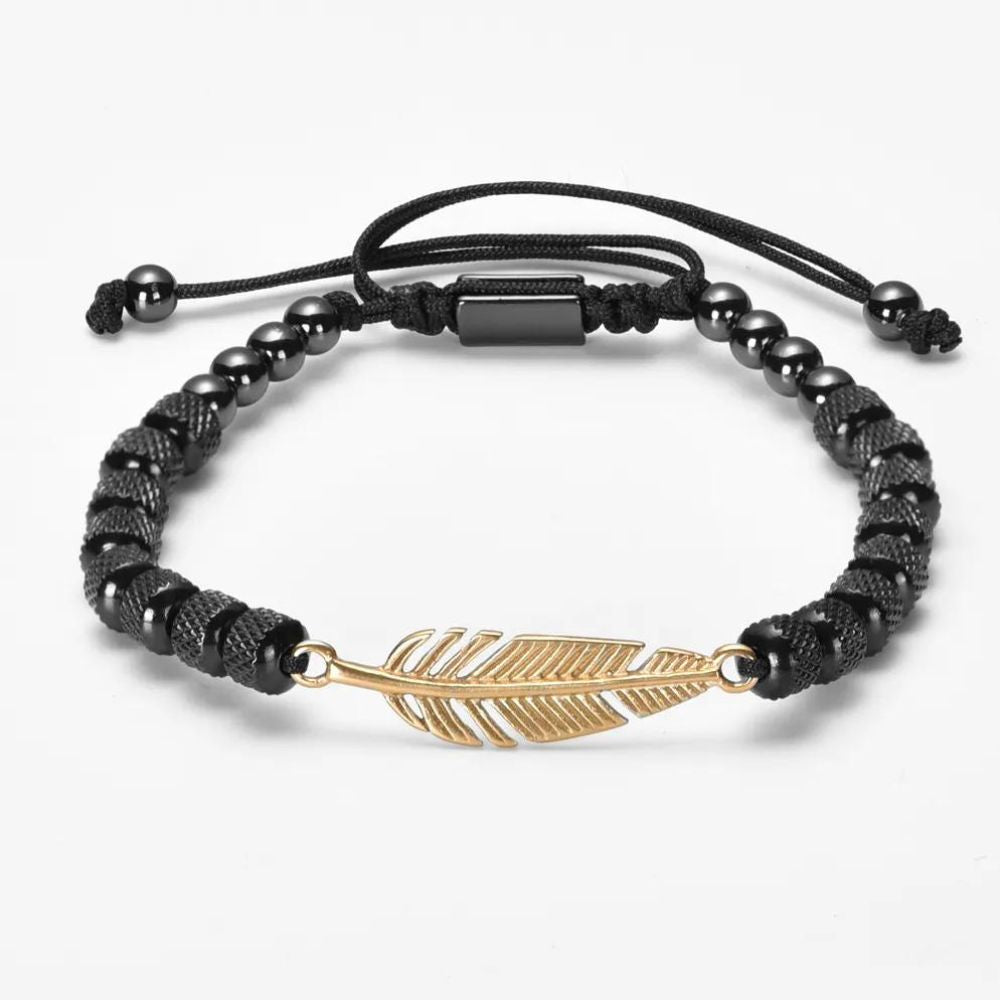 Bracelet Plume Perle Homme