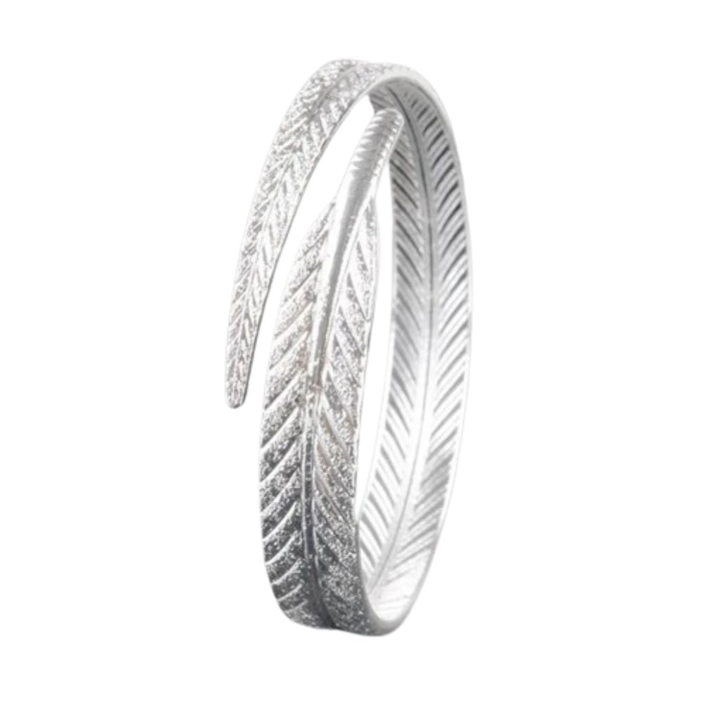Bracelet Plume Argent Brillant