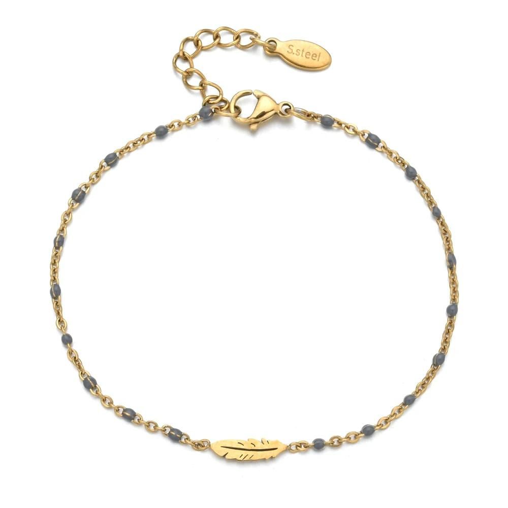 Bracelet Plume Gris