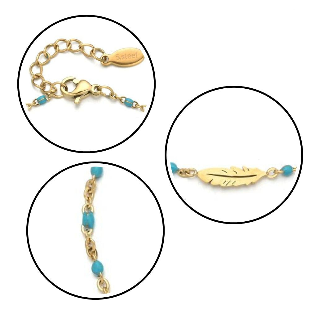 Bracelet Plume Turquoise