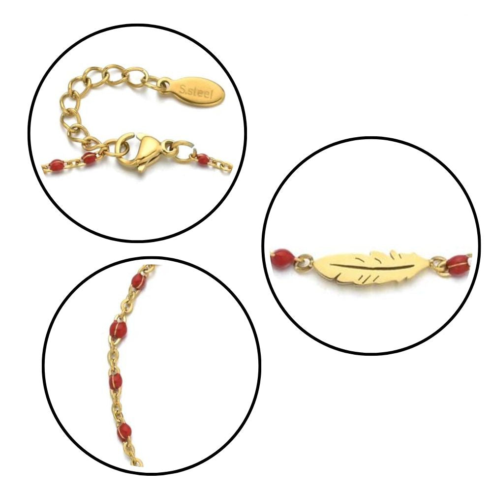 Bracelet Plume Rouge