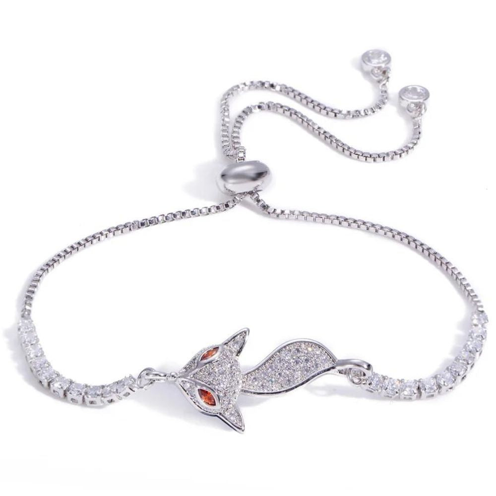 bracelet renard beauté de couleur argent