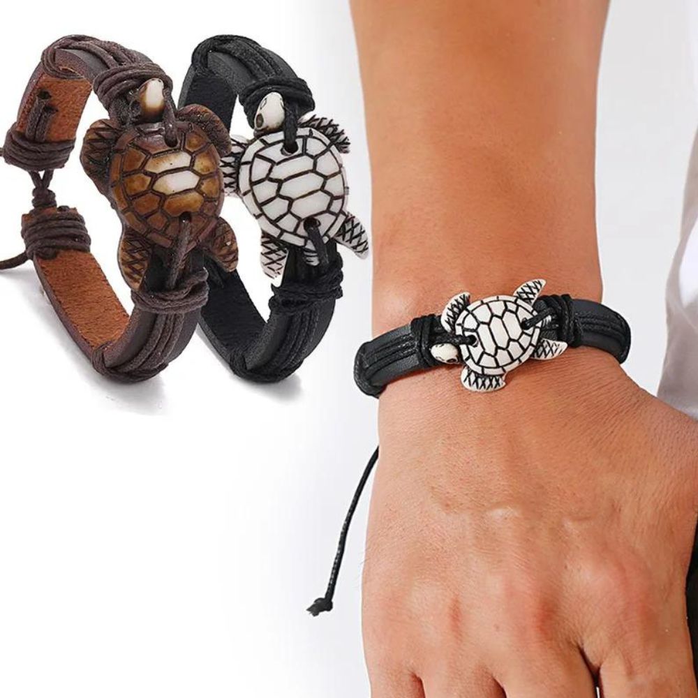 Bracelet Tortue Homme Cuir