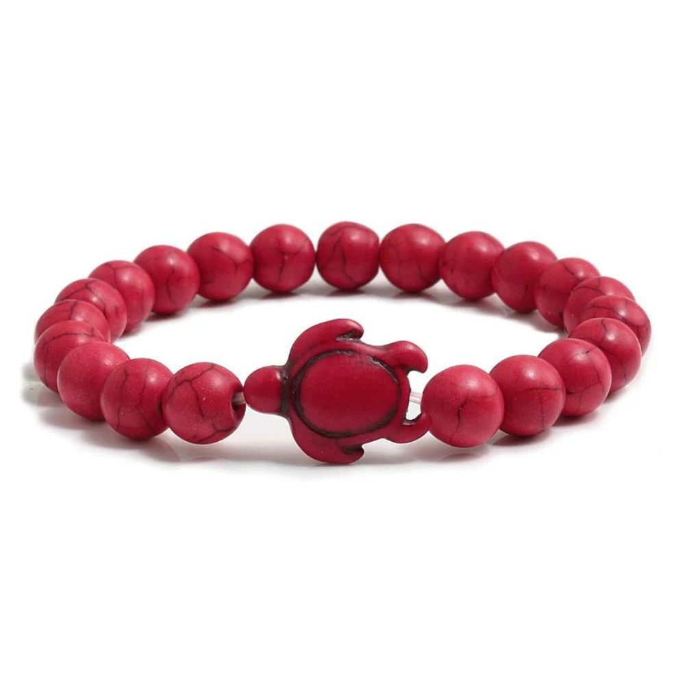 Bracelet Tortue Perle Rouge
