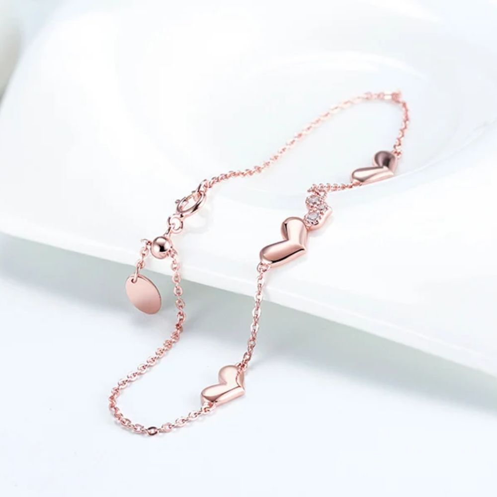 bracelet coeur or rose