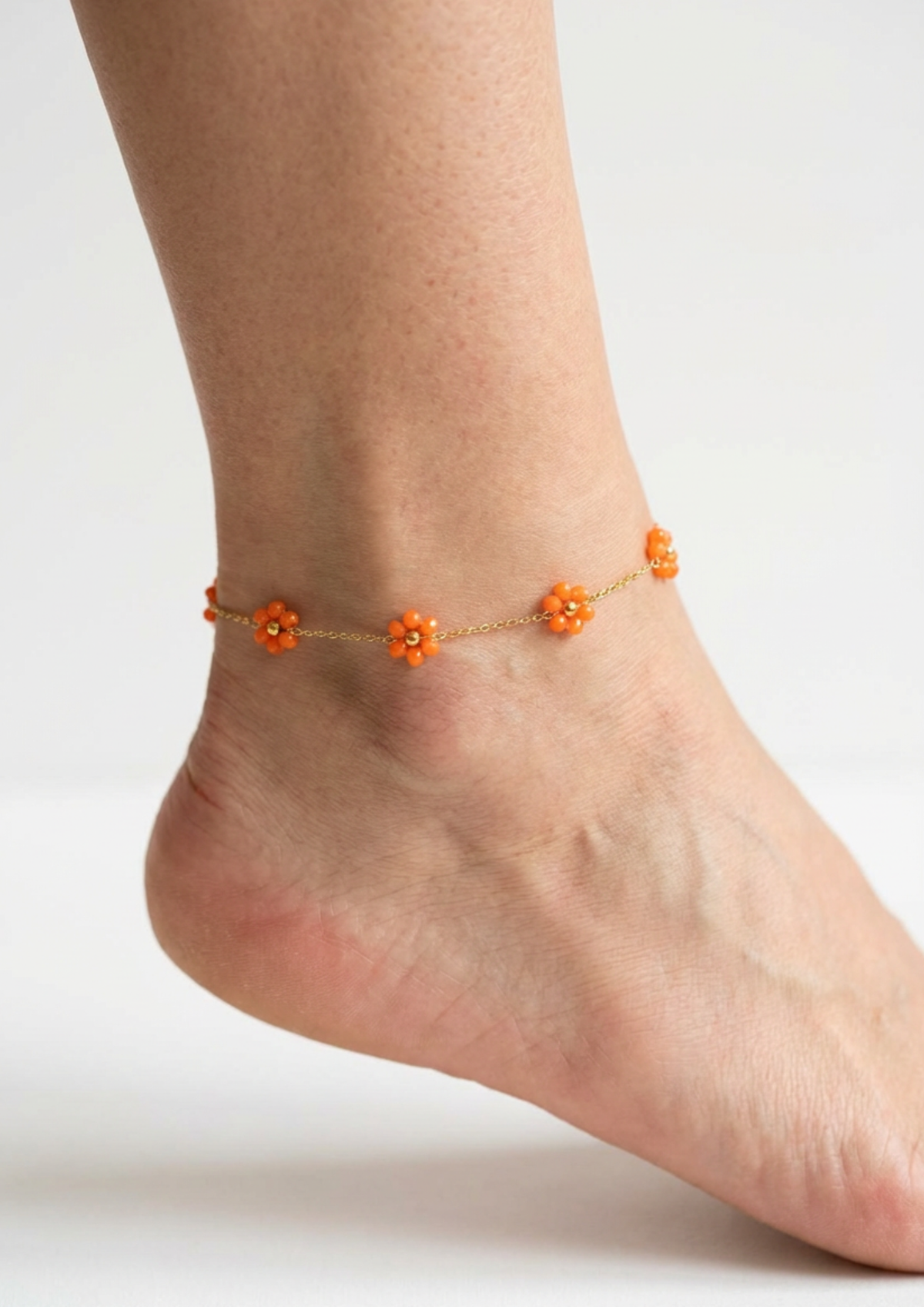 Chaîne de Cheville Fleur orange