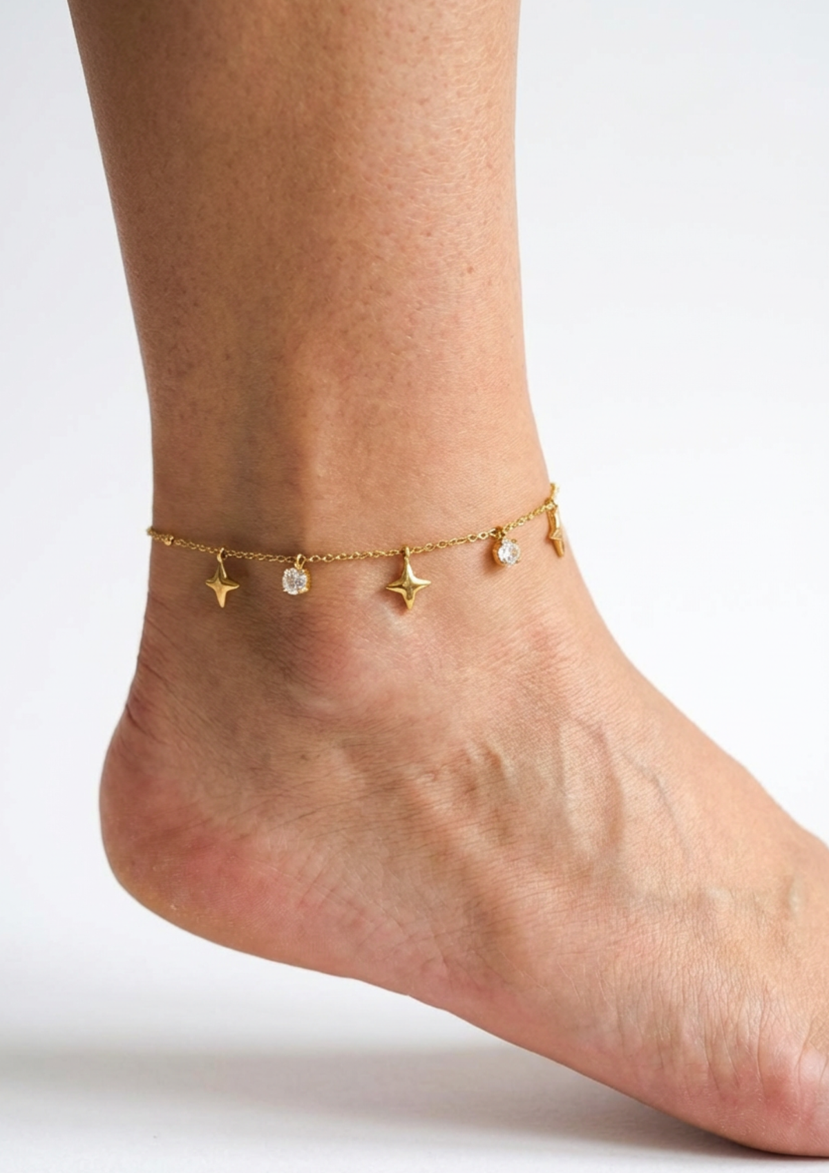 Chaîne de Cheville Étoile et Strass