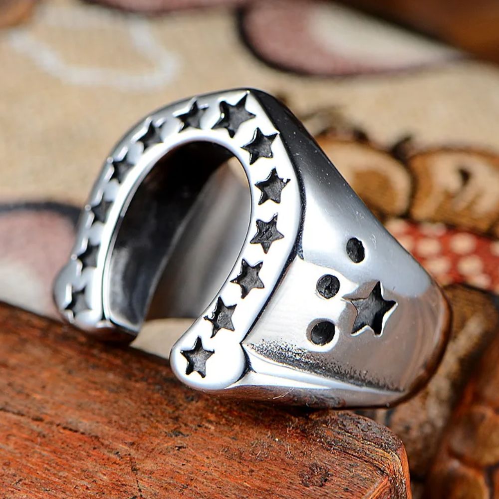 Chevalière Fer à Cheval Homme Argent