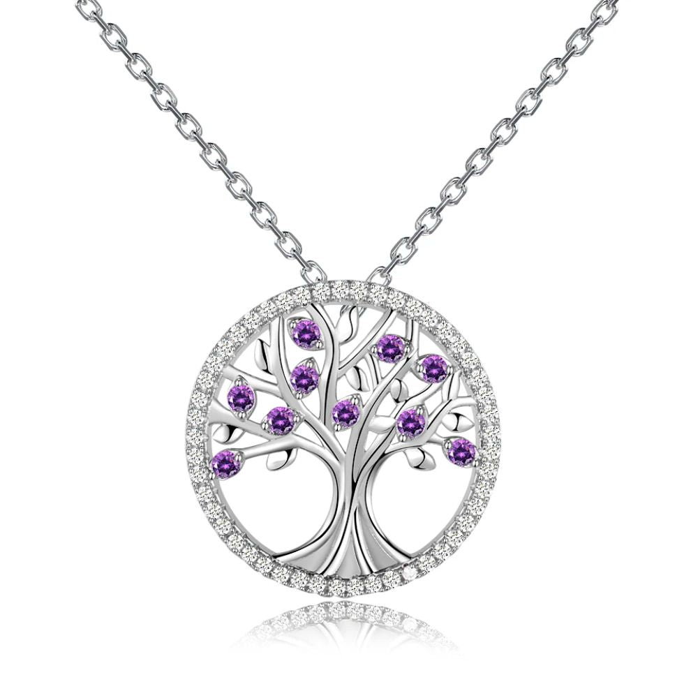 Collier Arbre de Vie Argent Pierres