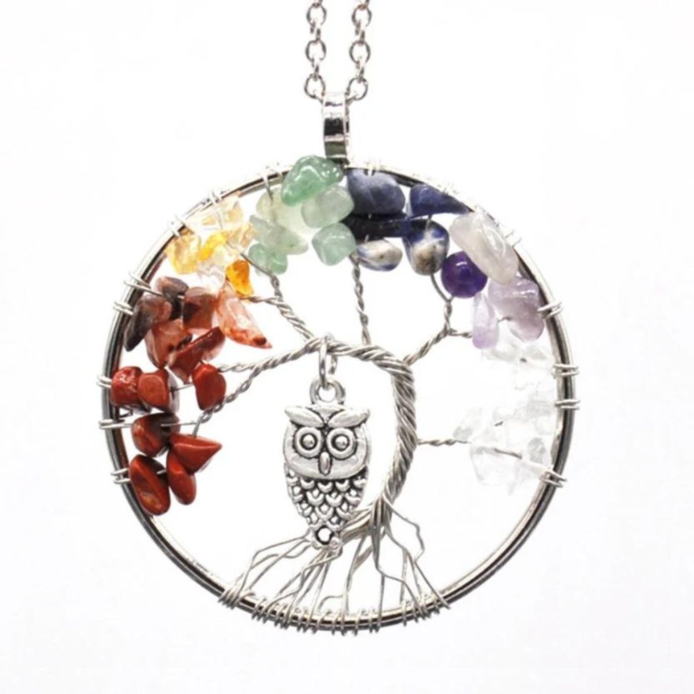 Collier Arbre de Vie Chouette Acier
