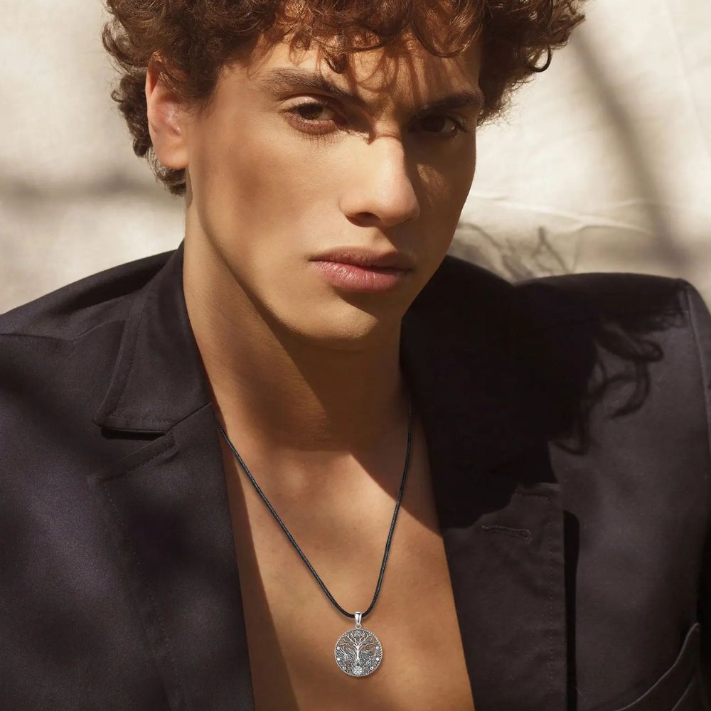 Collier Arbre de Vie Loup Argent