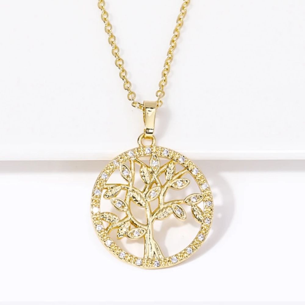 Collier Arbre de Vie Or 18 Carats Acier