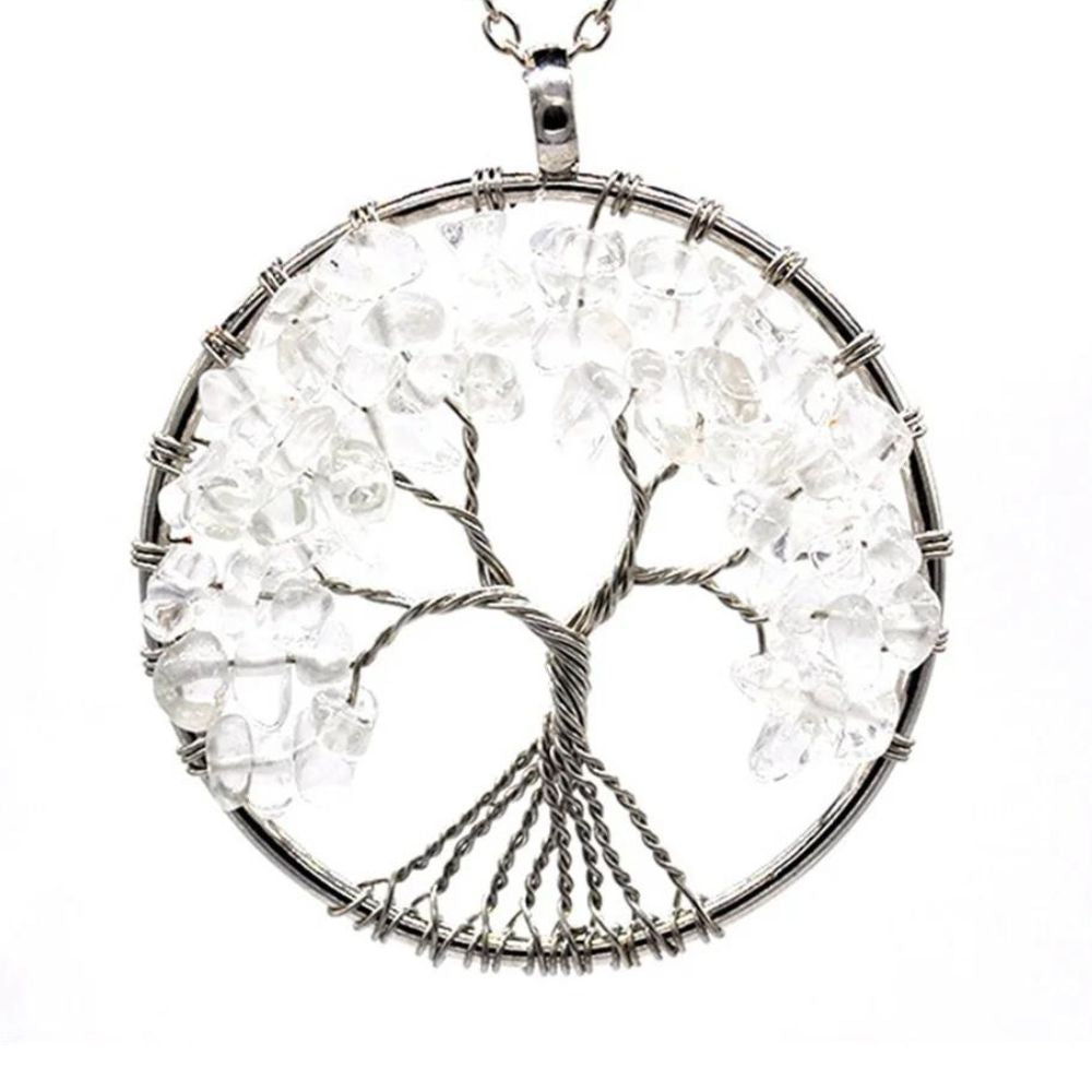 Collier Arbre de Vie Pierres Blanches