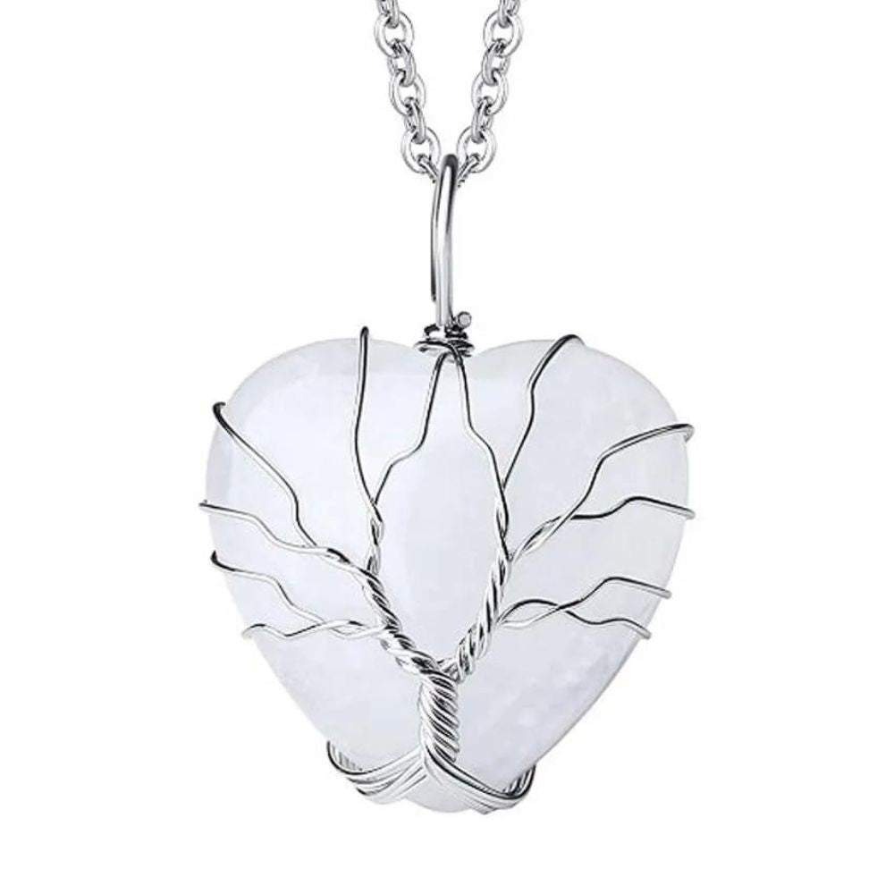 Collier Arbre de Vie Quartz Coeur