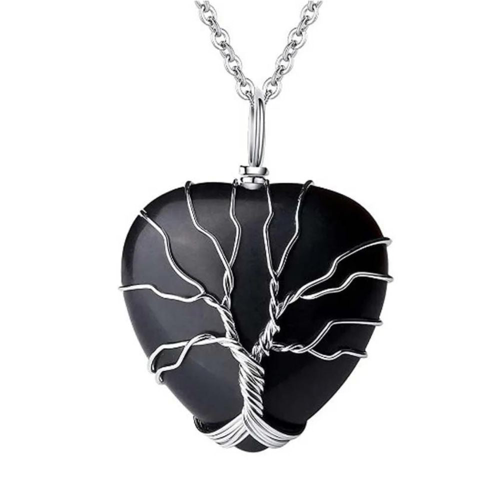 Collier Arbre de Vie Quartz Coeur