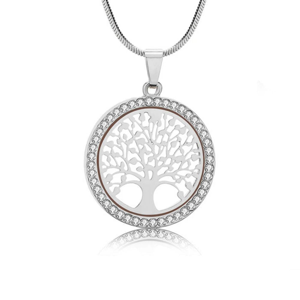 Collier Arbre de Vie Strass Argent