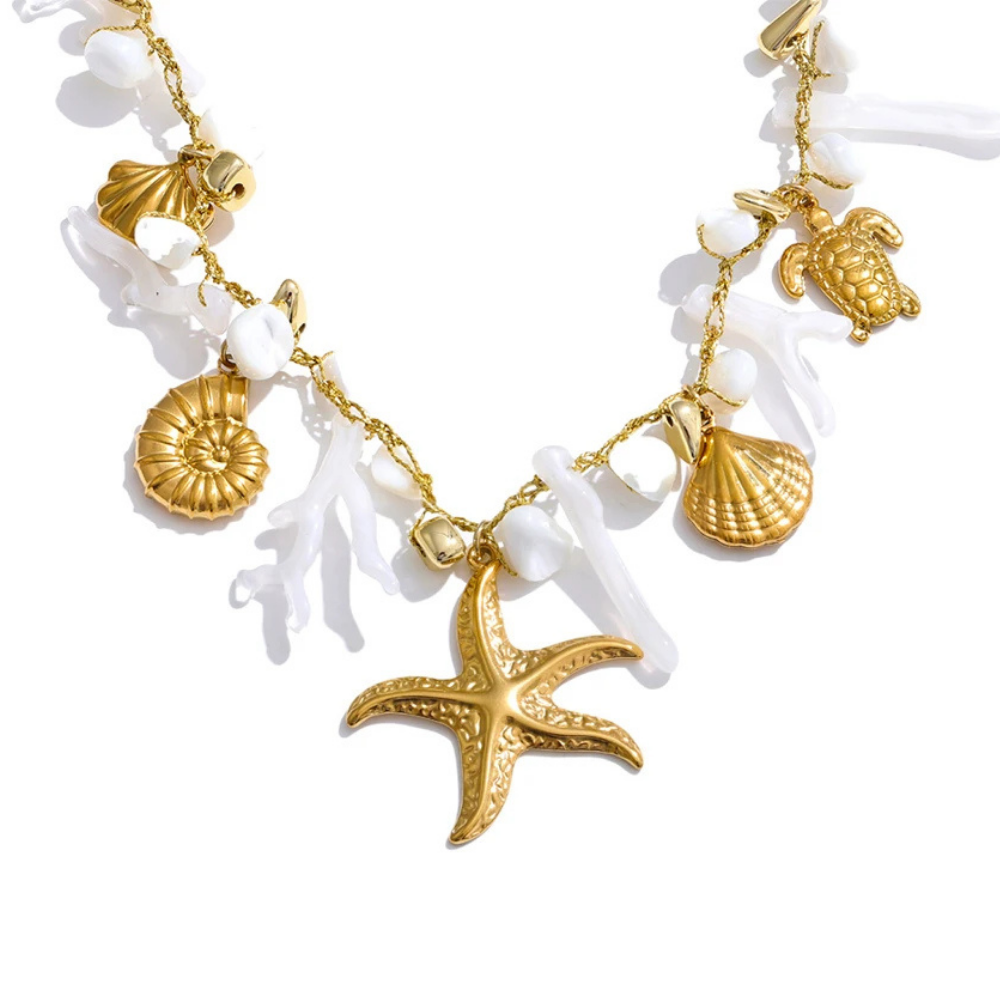 Collier Charms Coquillage Blanc