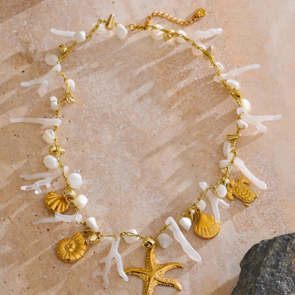 Collier Charms Coquillage Blanc