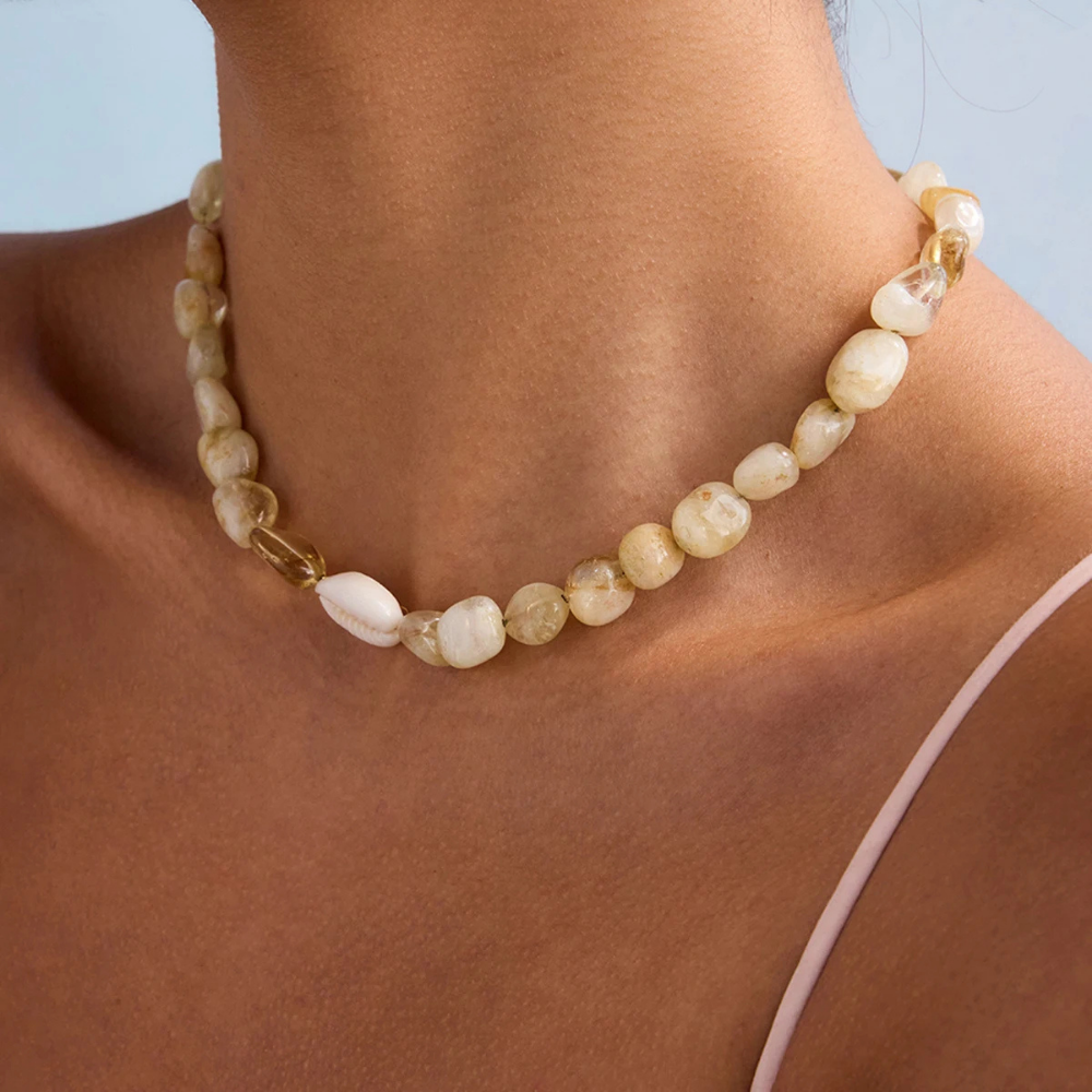 Collier Coquillage Pierre Naturelle