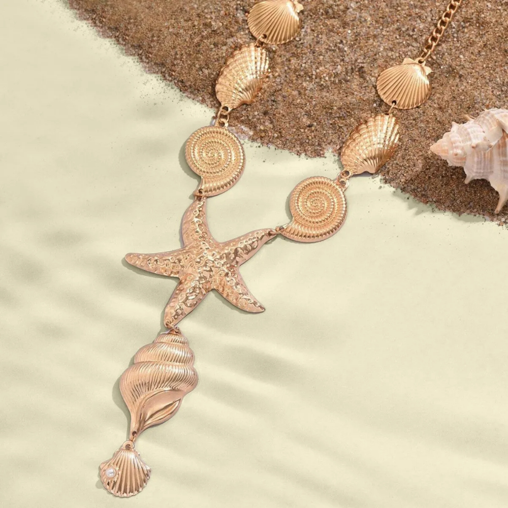 Collier en Y Coquillage Or