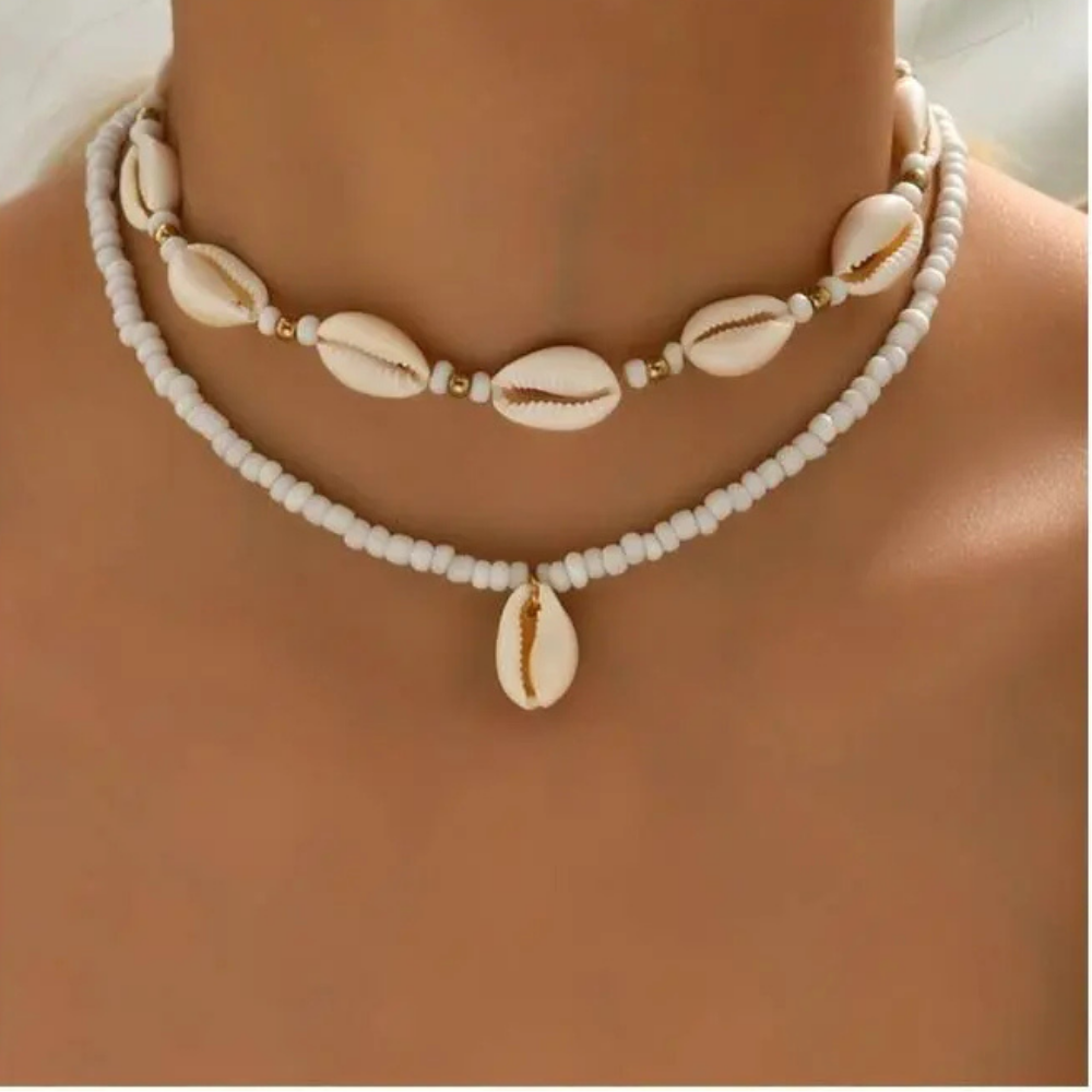 Collier Double Rang Coquillage