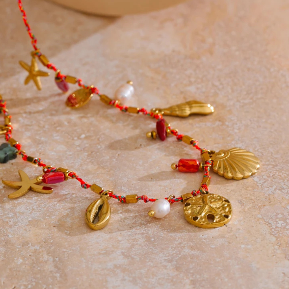 Collier Cordon Pendentif Coquillage