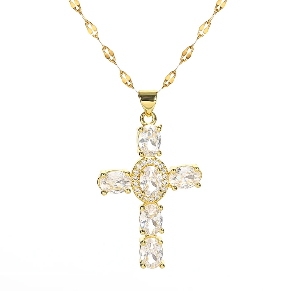Collier Pendentif Croix Blanche