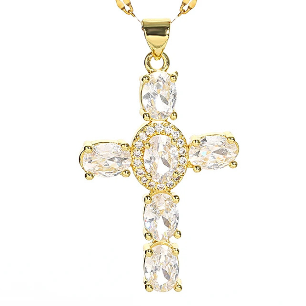 Collier Pendentif Croix Blanche