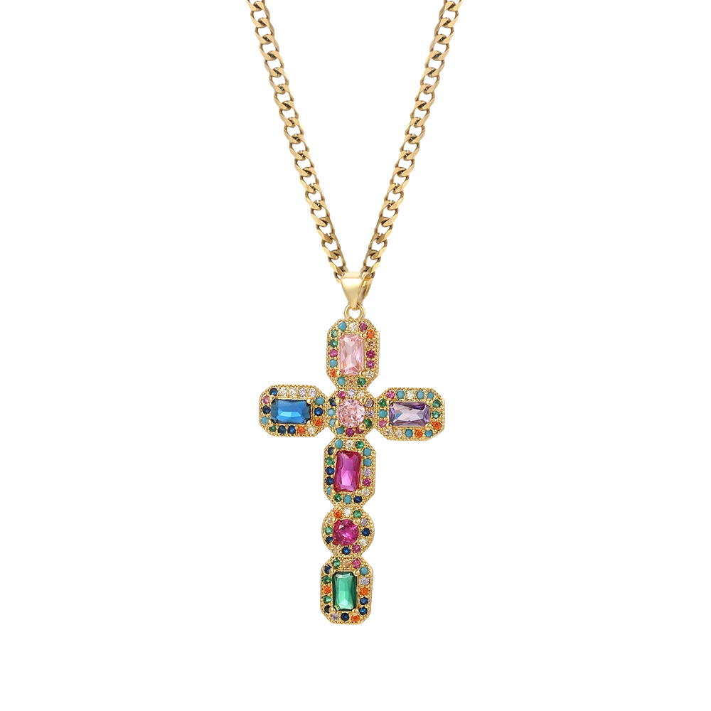 Collier Croix Multicolore