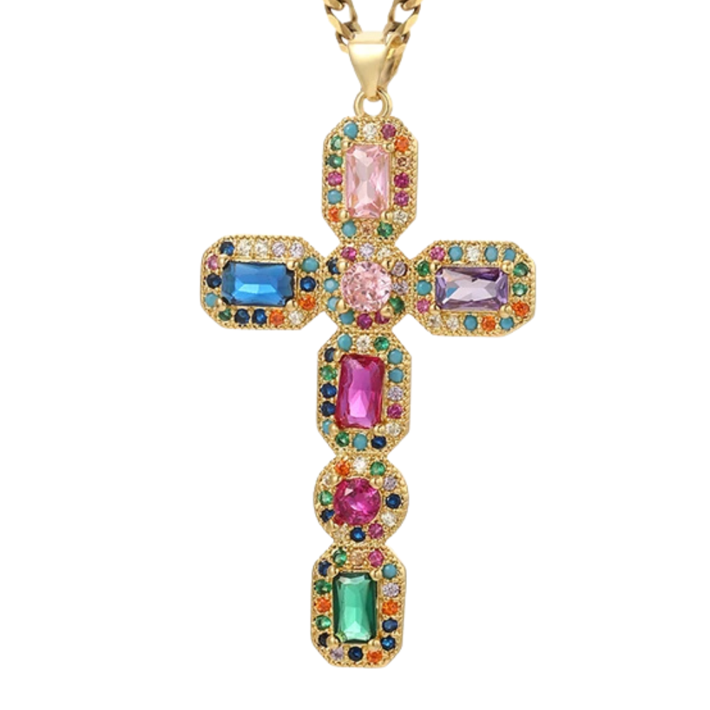 Collier Croix Multicolore