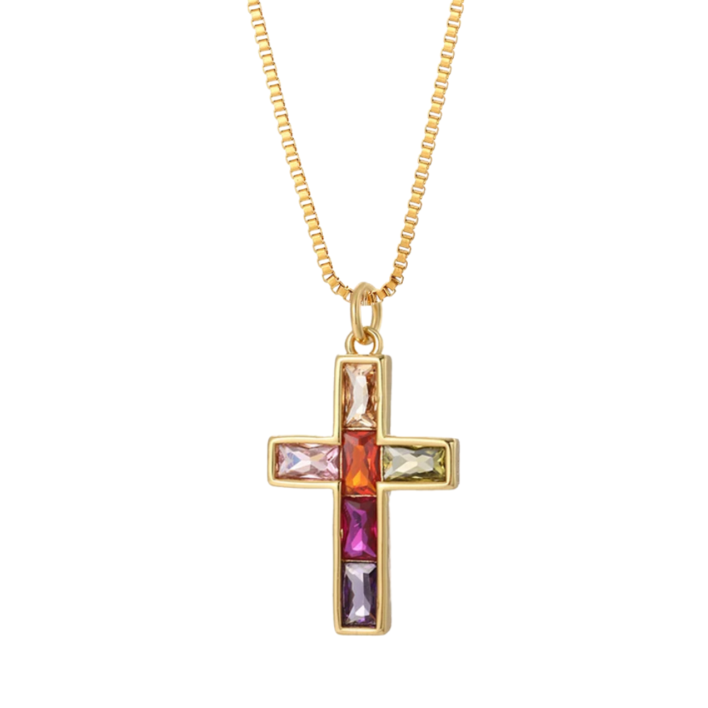 Collier Croix Couleur