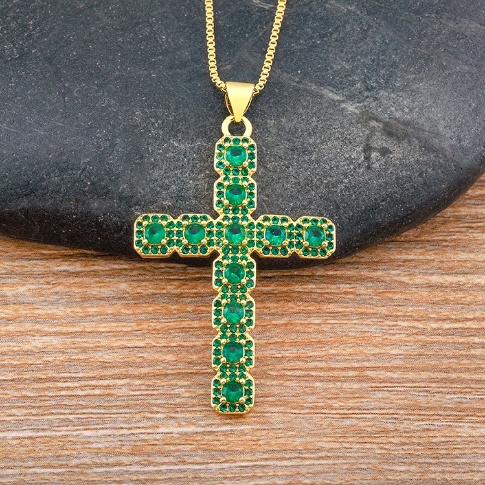 Collier Croix Verte