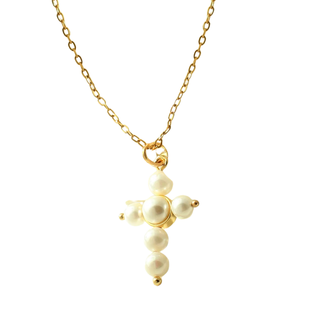 Collier Croix Perle