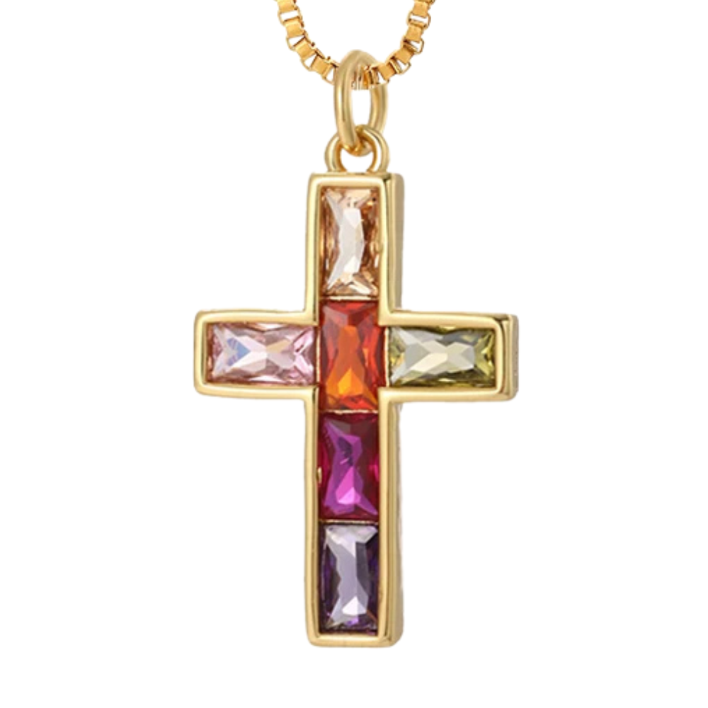 Collier Croix Couleur