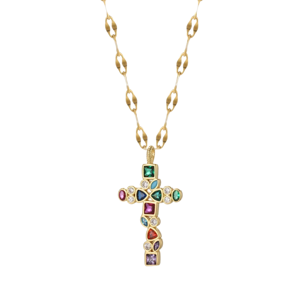 Collier Croix Géométrique