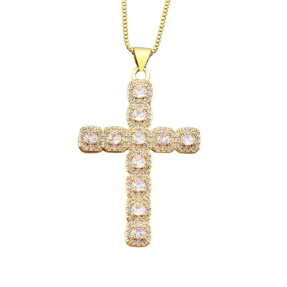 Collier Croix Blanche Strass