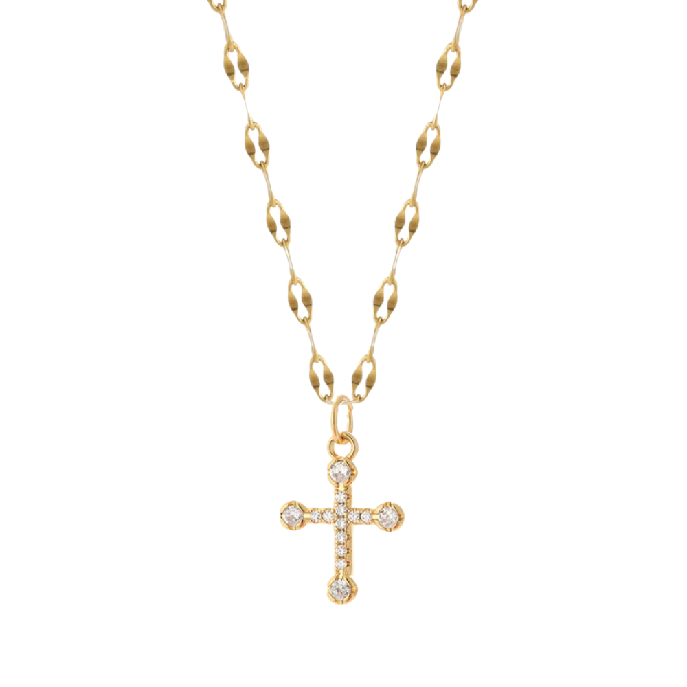 Collier Croix Cristaux