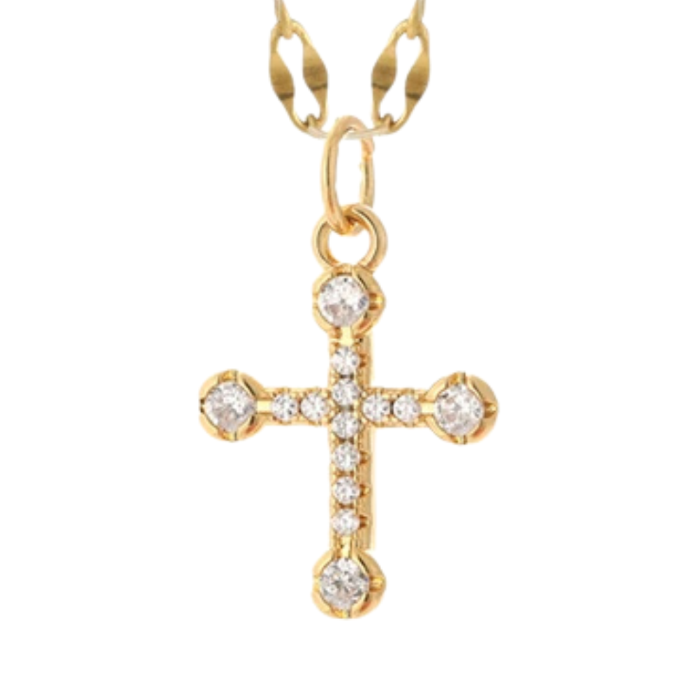 Collier Croix Cristaux