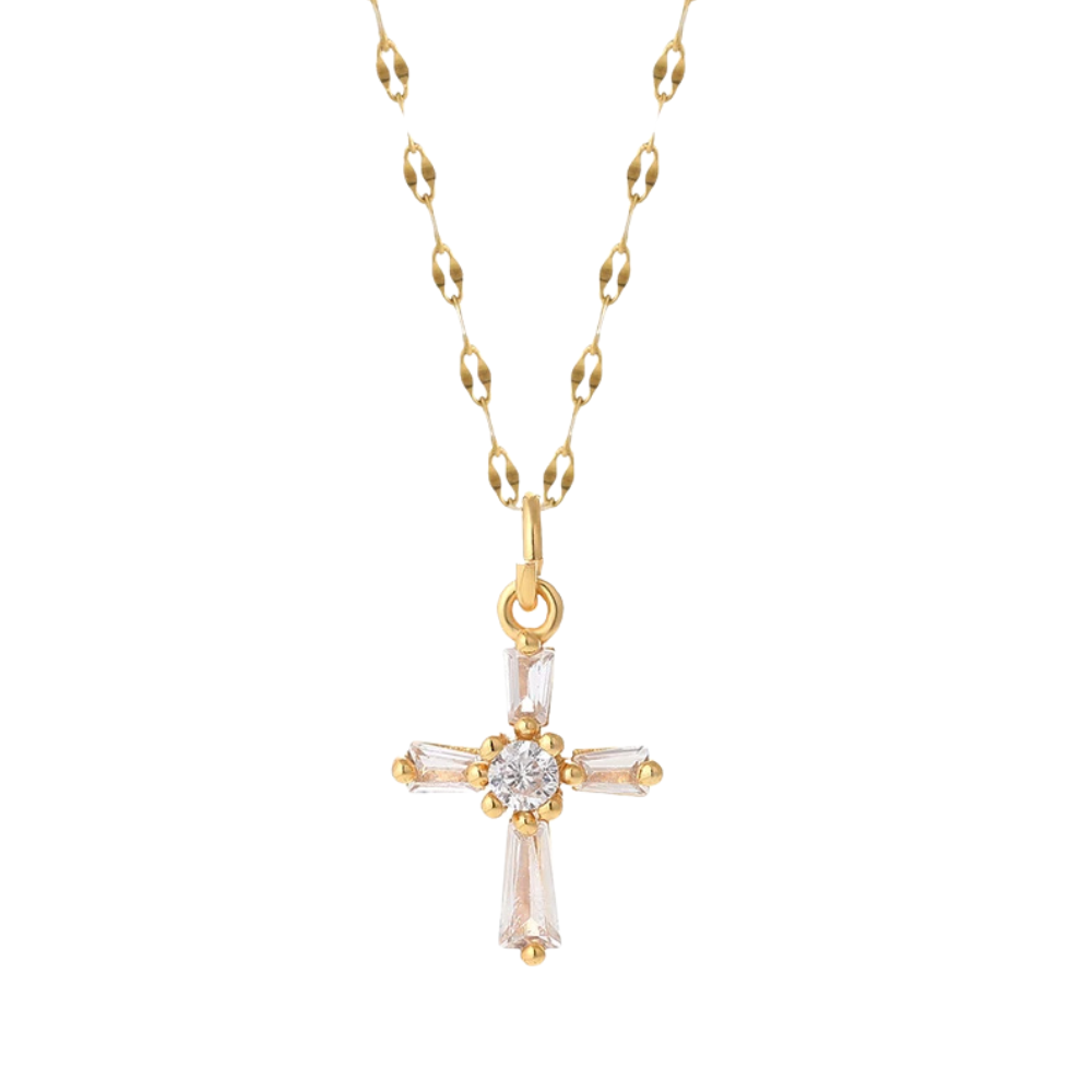 Collier Croix Zircon